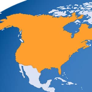 Área de cobertura EUA - Canadá